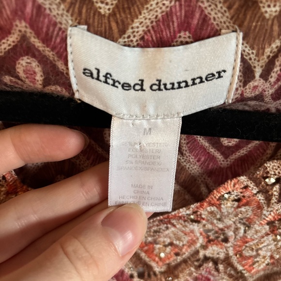 Vintage 70s Style Alfred Dunner Women's Top in Orange, Pink and Tan size Medium - Picture 10 of 10